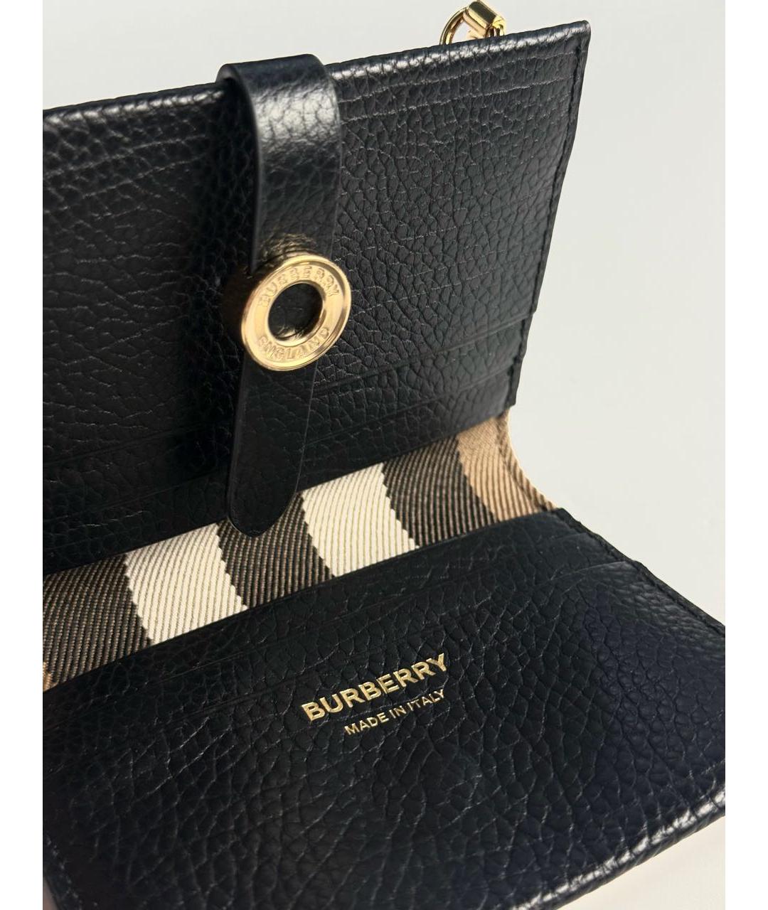 BURBERRY Черный кожаный кошелек, фото 7