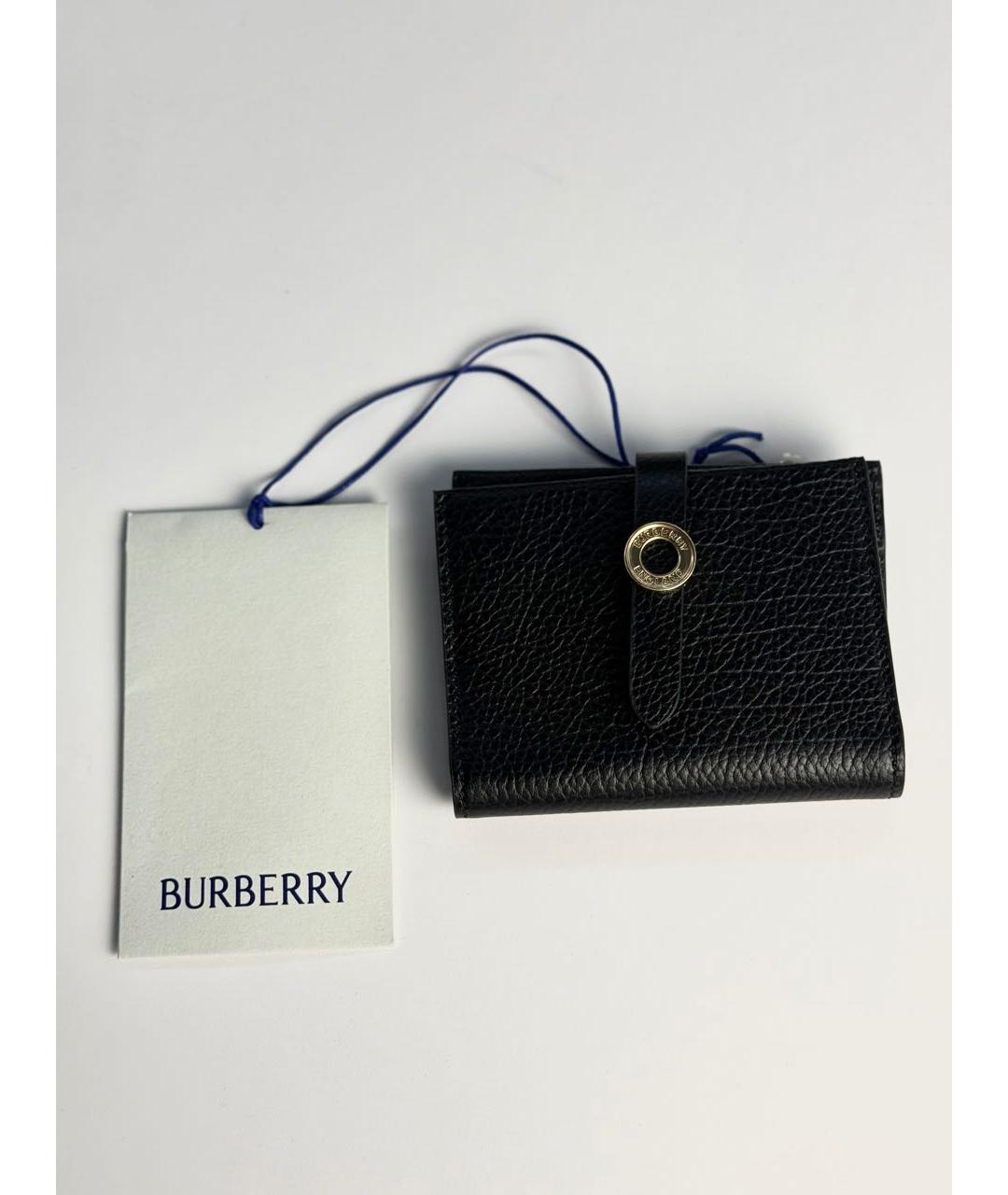 BURBERRY Черный кожаный кошелек, фото 9