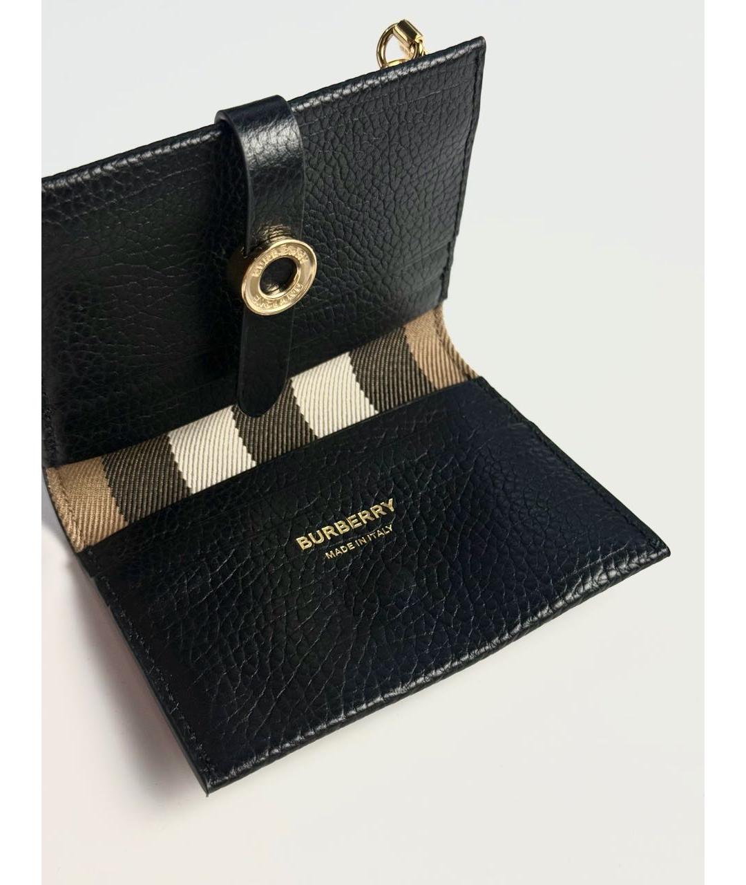 BURBERRY Черный кожаный кошелек, фото 6