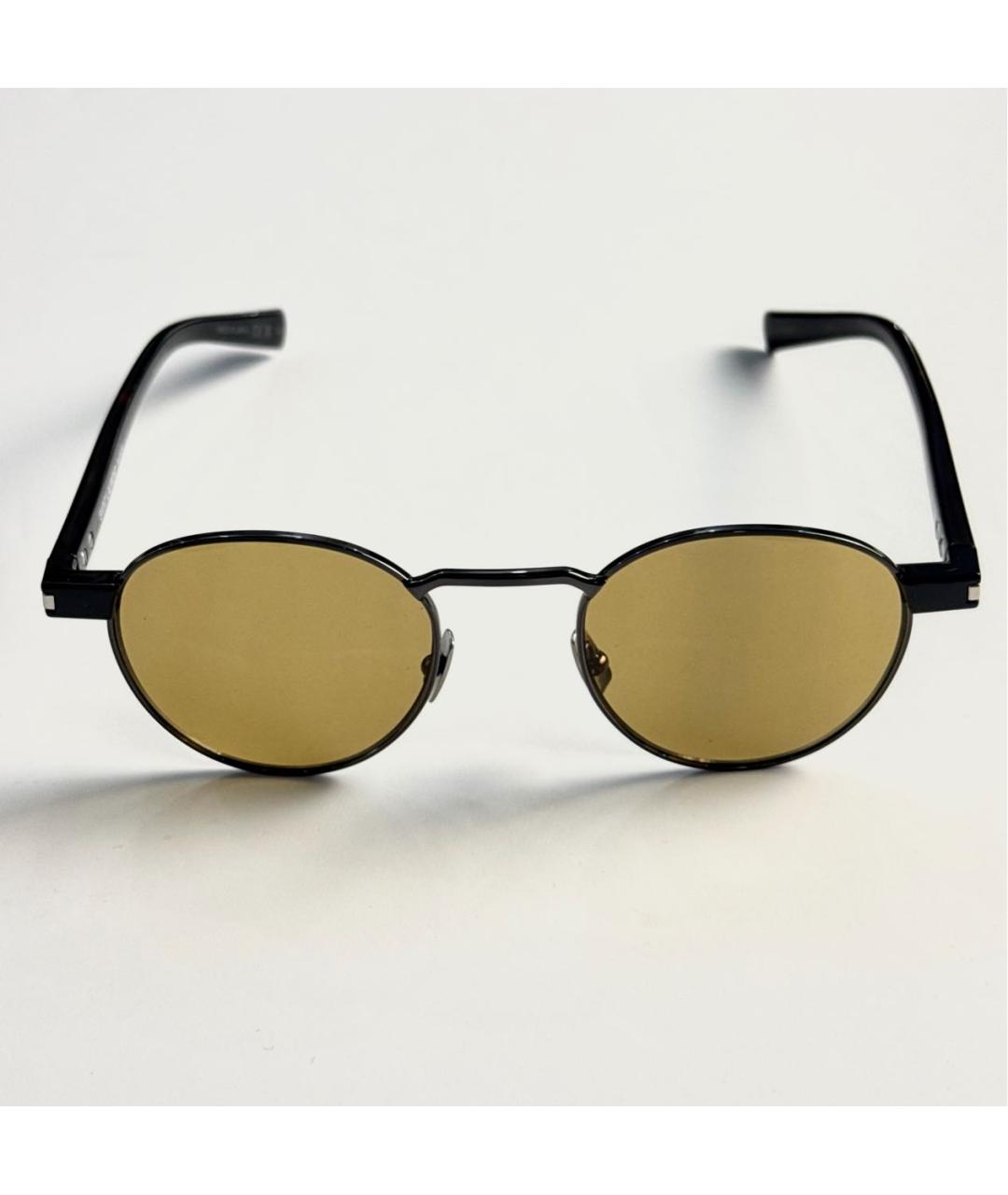 SAINT LAURENT Желтые металлические солнцезащитные очки, фото 4