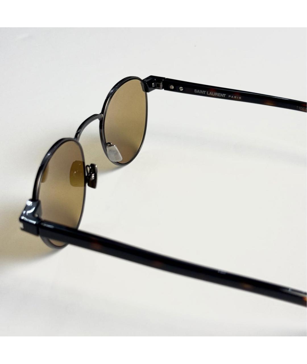 SAINT LAURENT Желтые металлические солнцезащитные очки, фото 8