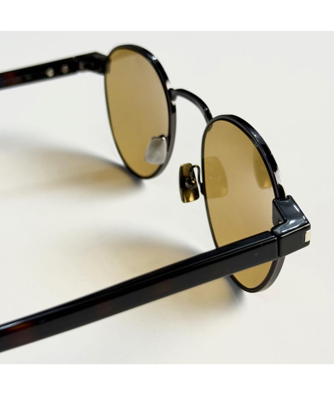 SAINT LAURENT Желтые металлические солнцезащитные очки, фото 7