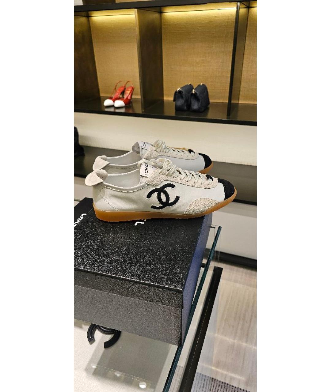 CHANEL Белые кожаные кеды, фото 9