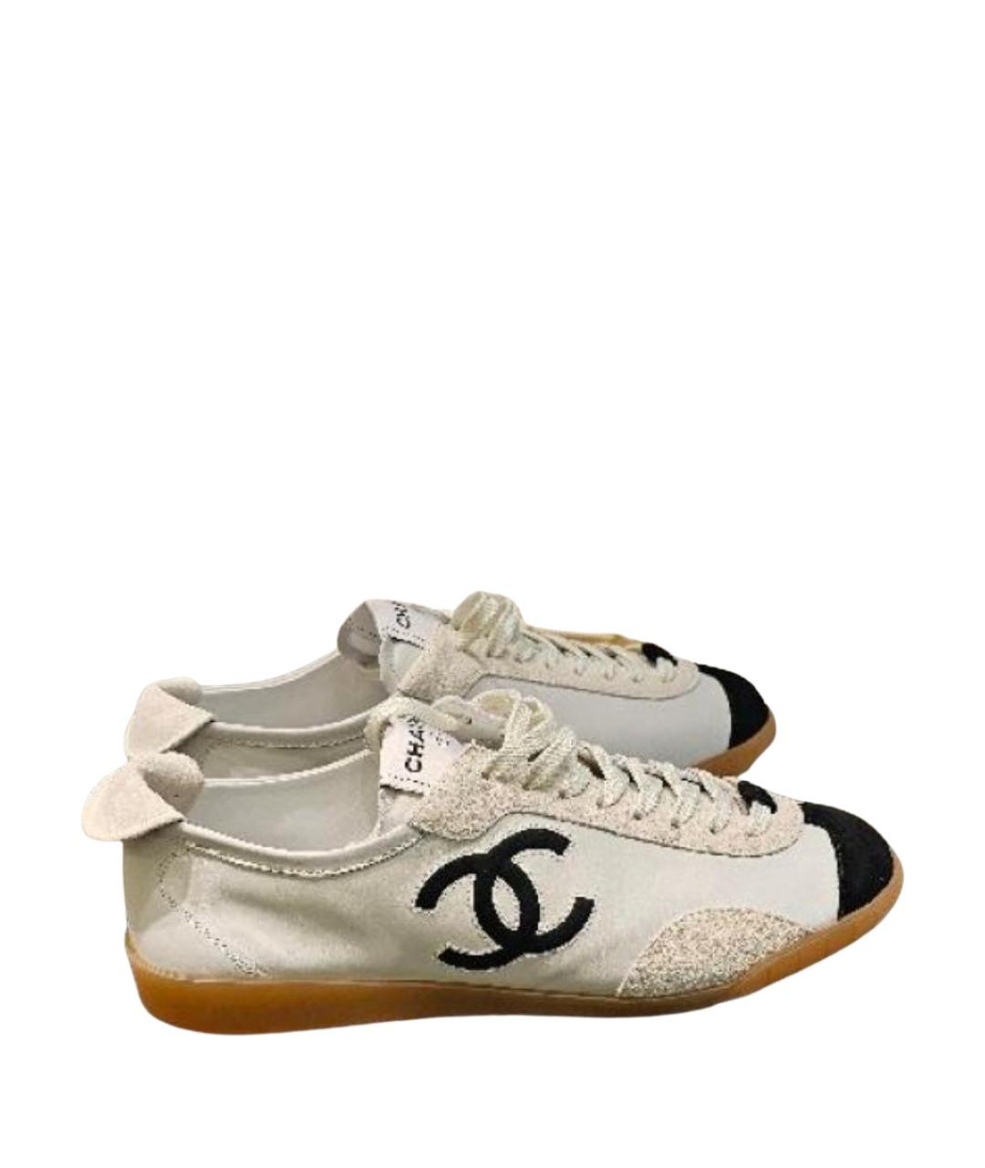 CHANEL Белые кожаные кеды, фото 1