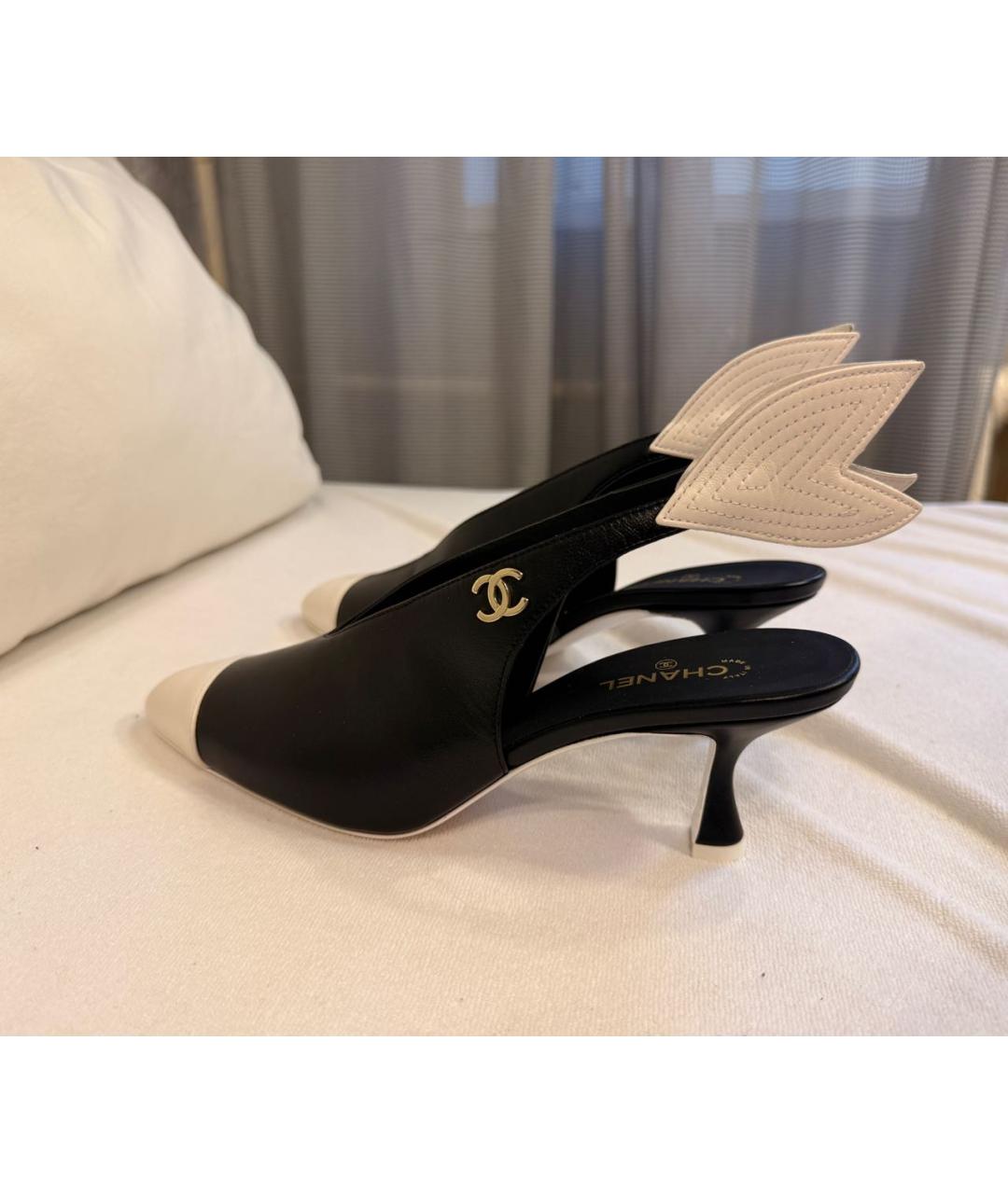 CHANEL Черные кожаные туфли, фото 7