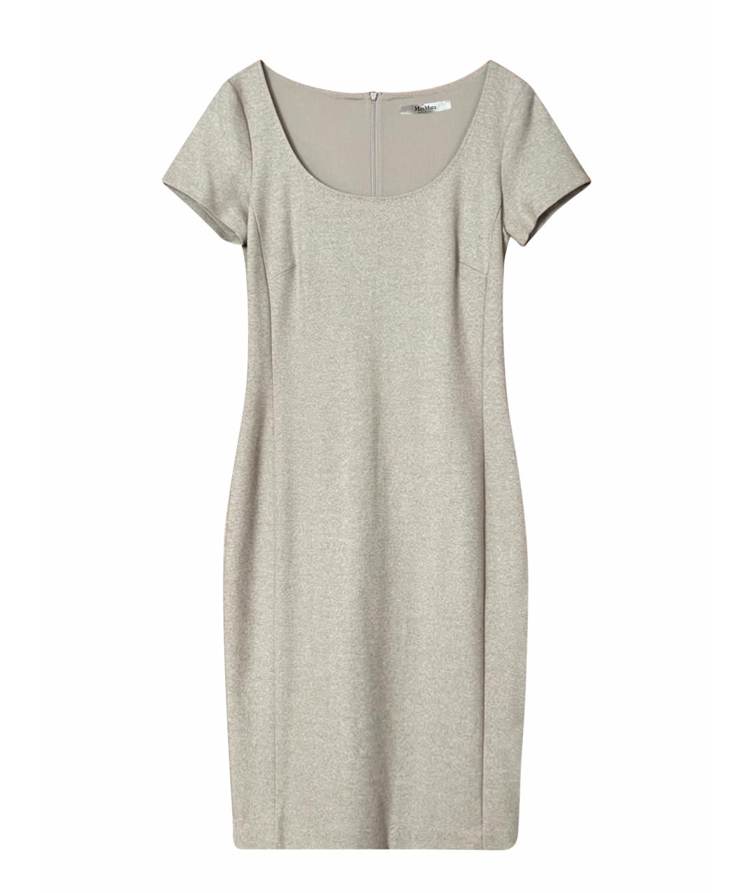 MAX MARA Бежевое шерстяное повседневное платье, фото 1
