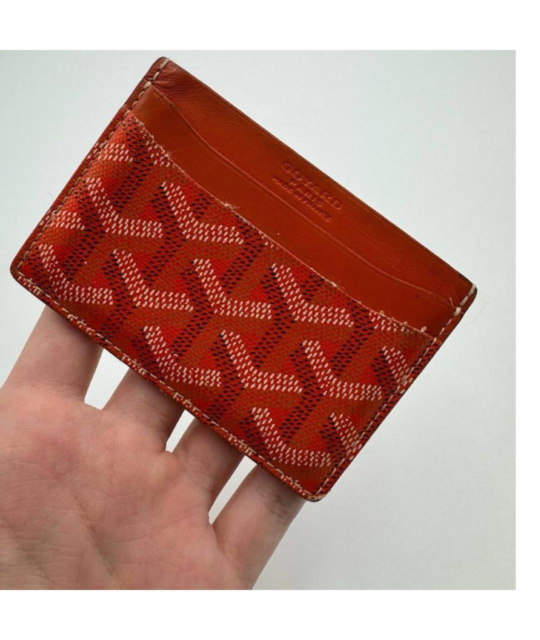 GOYARD Оранжевый кожаный кардхолдер, фото 2