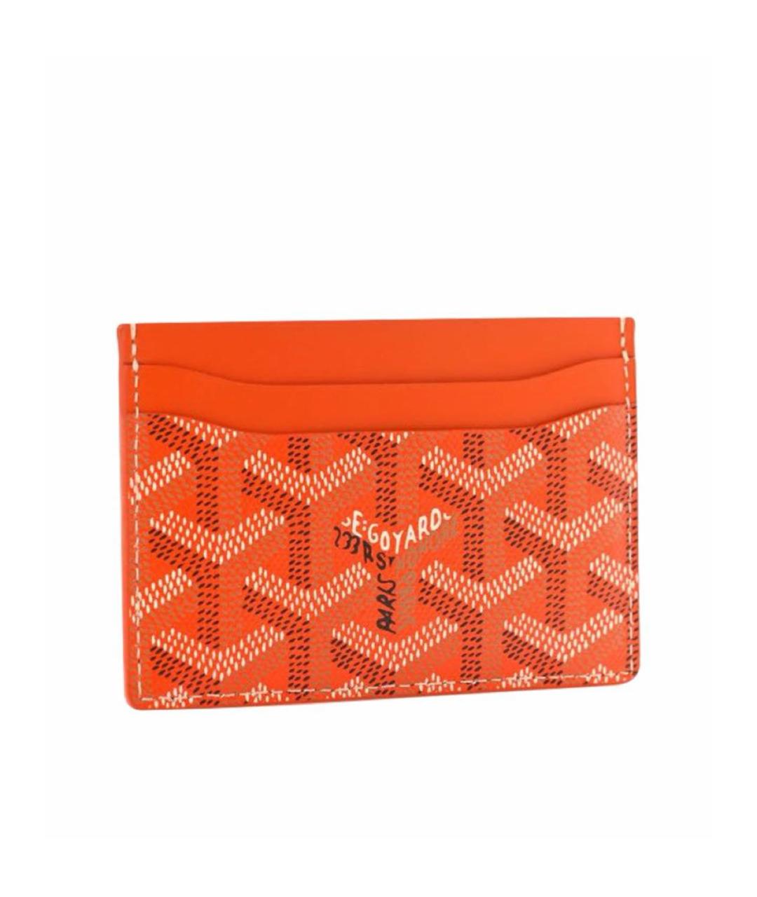 GOYARD Оранжевый кожаный кардхолдер, фото 7