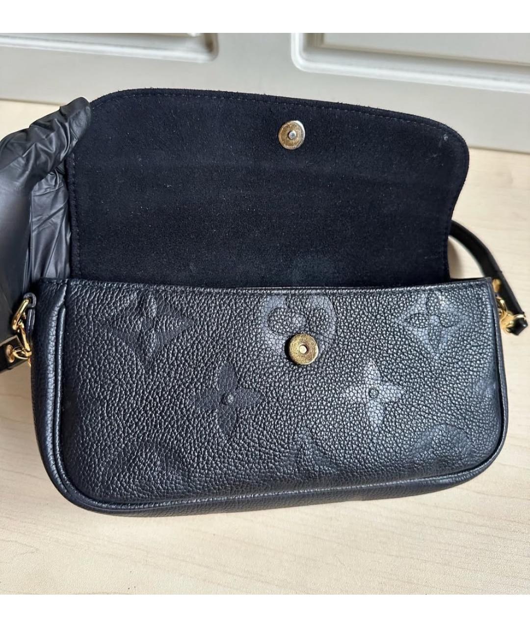 LOUIS VUITTON Черная кожаная сумка через плечо, фото 4