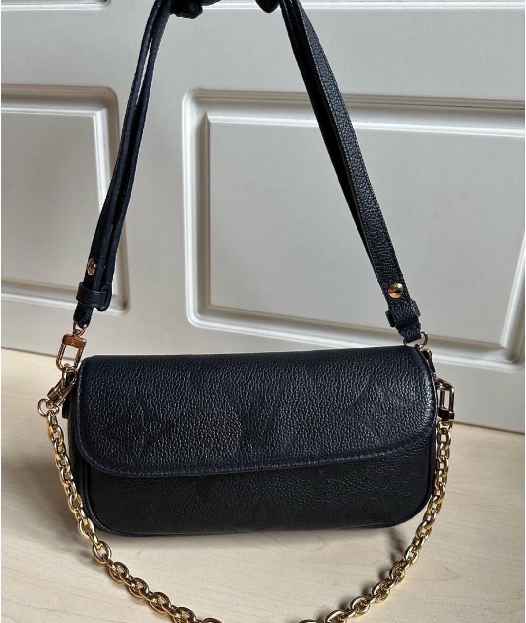 LOUIS VUITTON Черная кожаная сумка через плечо, фото 6