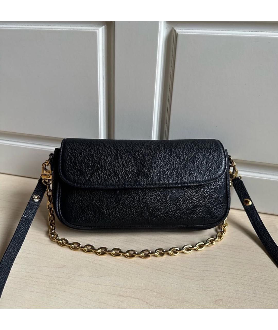 LOUIS VUITTON Черная кожаная сумка через плечо, фото 2