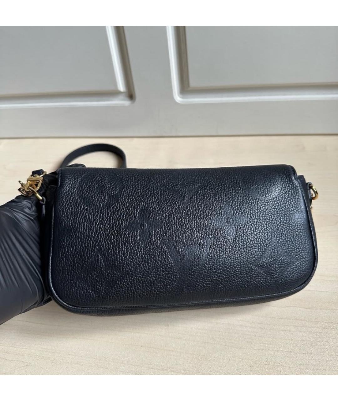 LOUIS VUITTON Черная кожаная сумка через плечо, фото 5