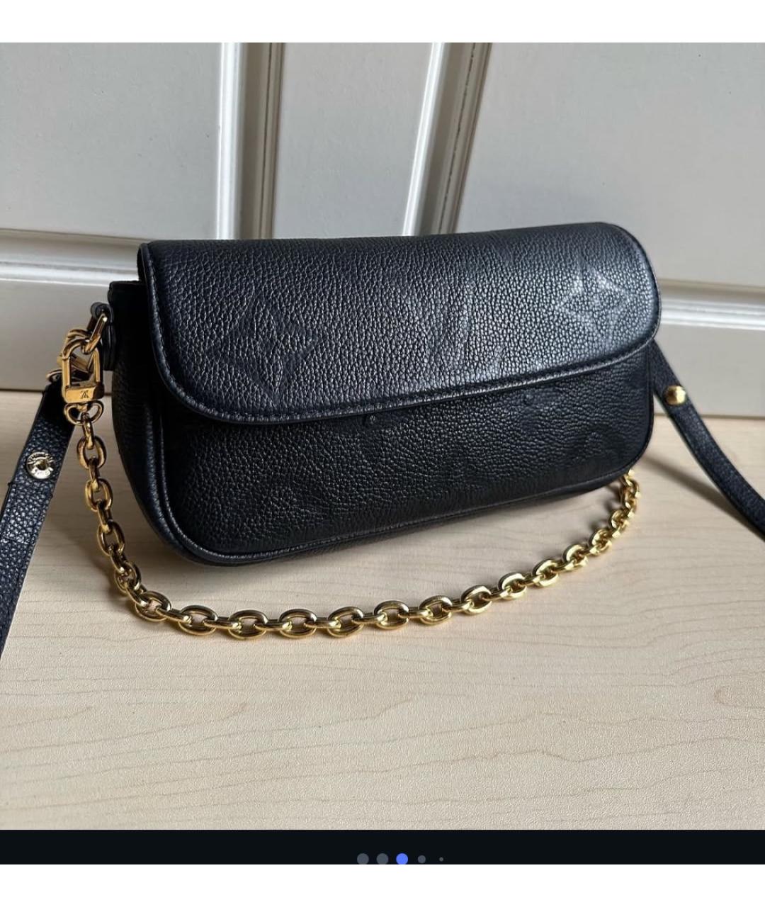 LOUIS VUITTON Черная кожаная сумка через плечо, фото 3