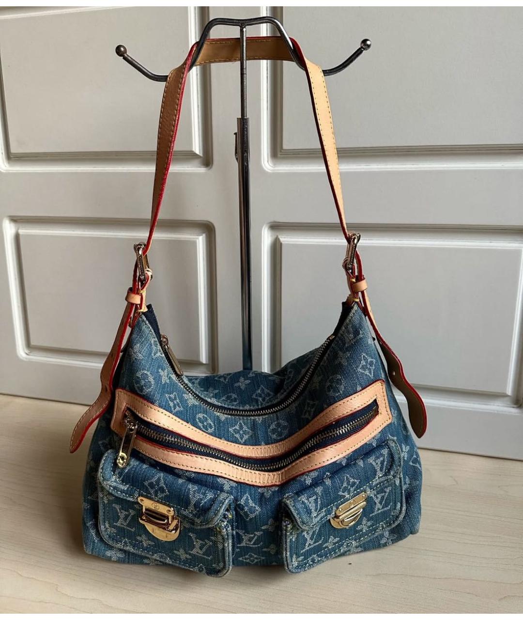 LOUIS VUITTON Синяя тканевая сумка через плечо, фото 6