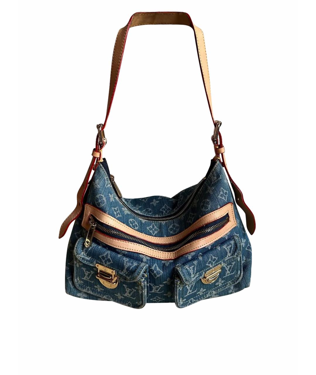 LOUIS VUITTON Синяя тканевая сумка через плечо, фото 1