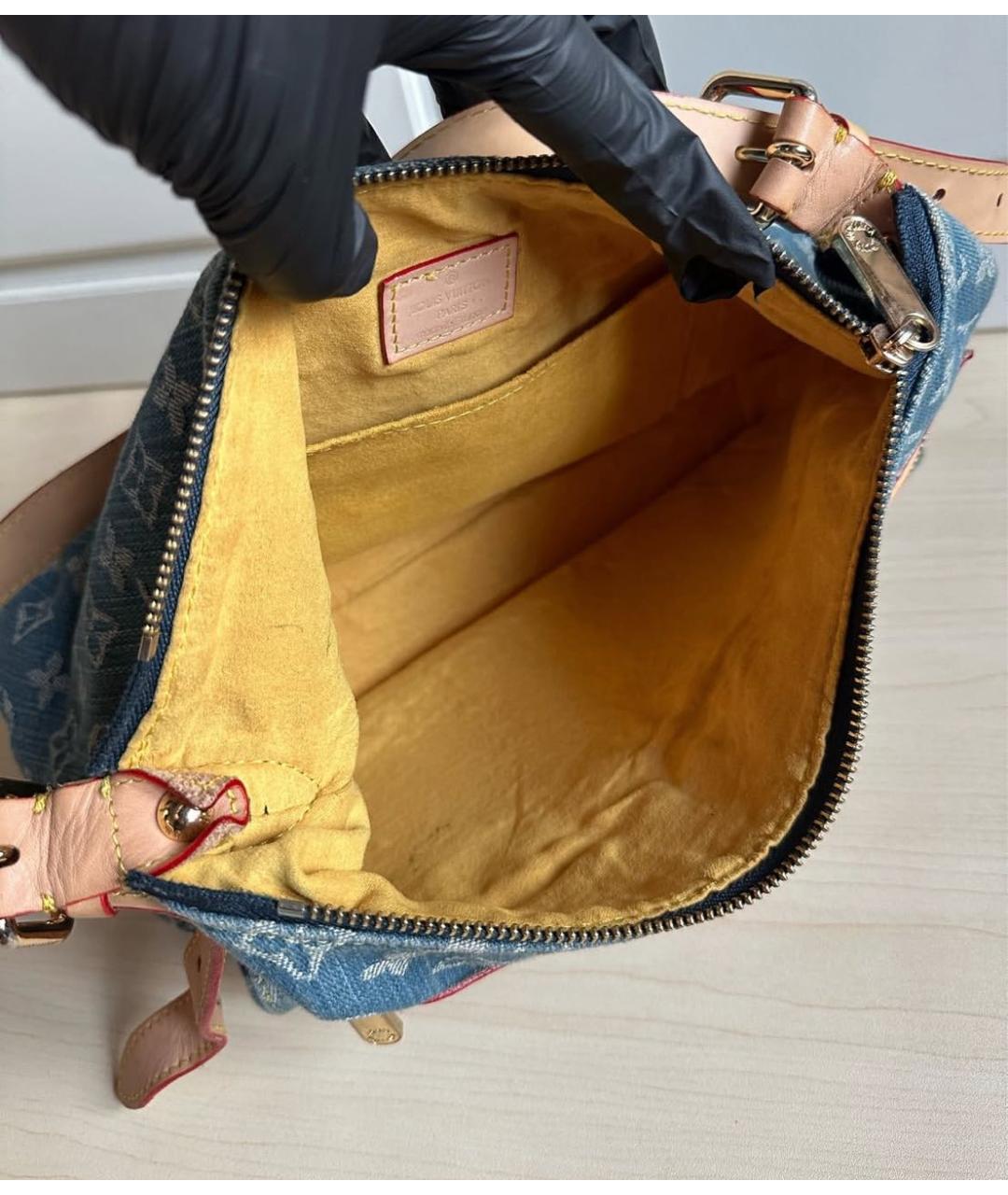 LOUIS VUITTON Синяя тканевая сумка через плечо, фото 4