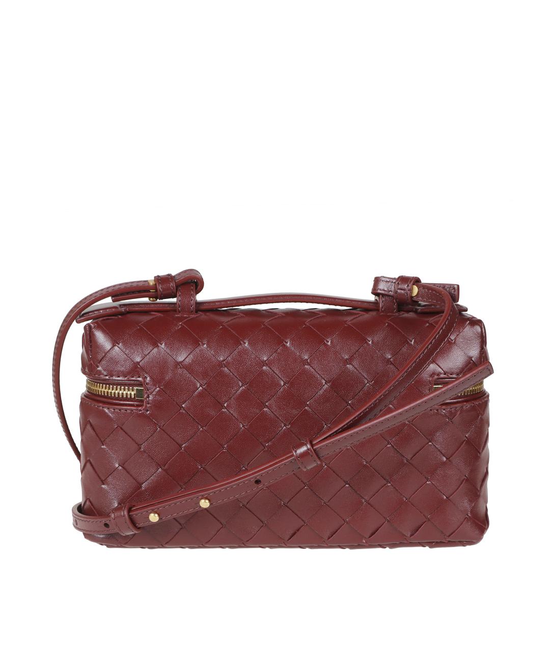 BOTTEGA VENETA Бордовая кожаная сумка через плечо, фото 3