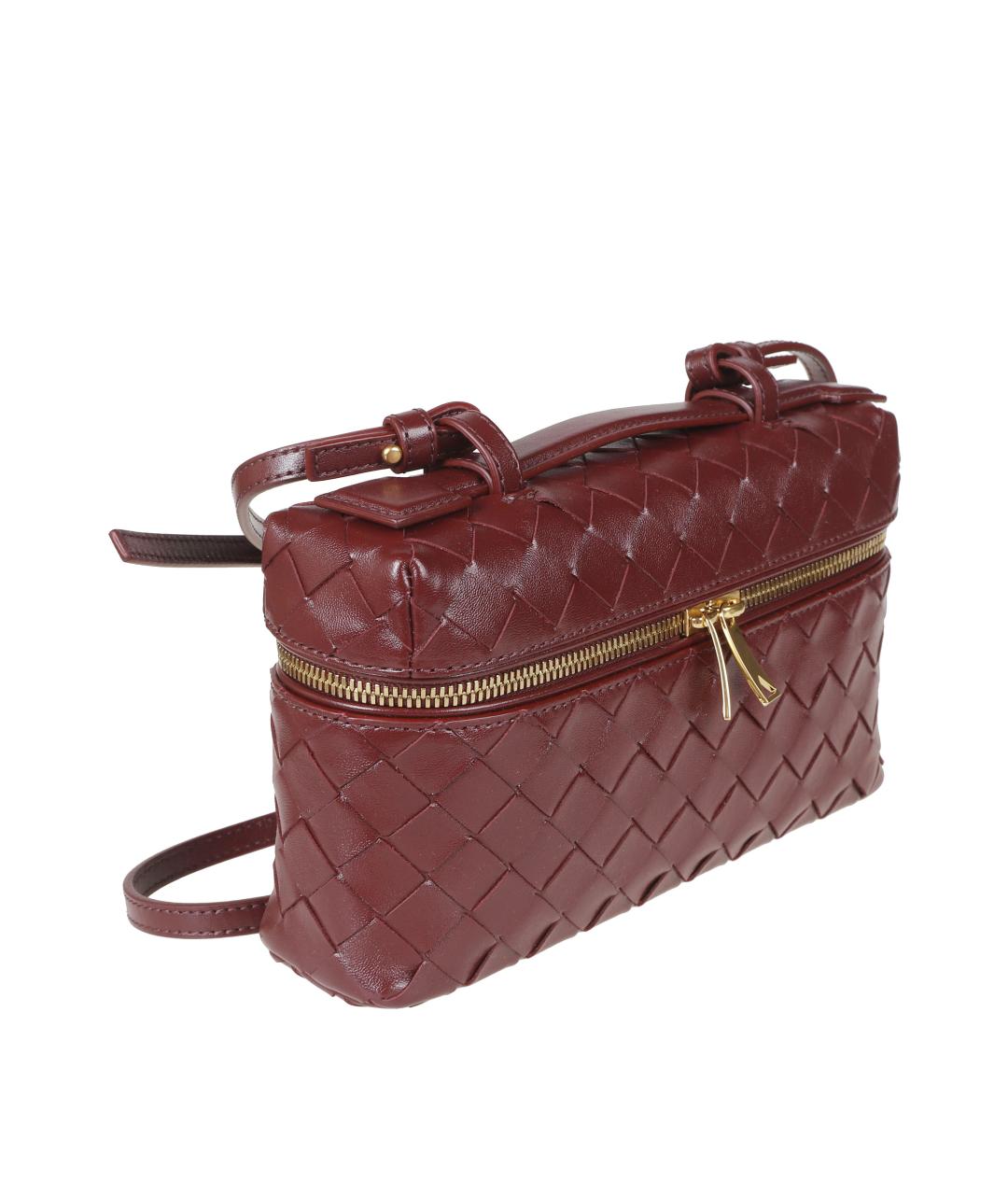BOTTEGA VENETA Бордовая кожаная сумка через плечо, фото 5