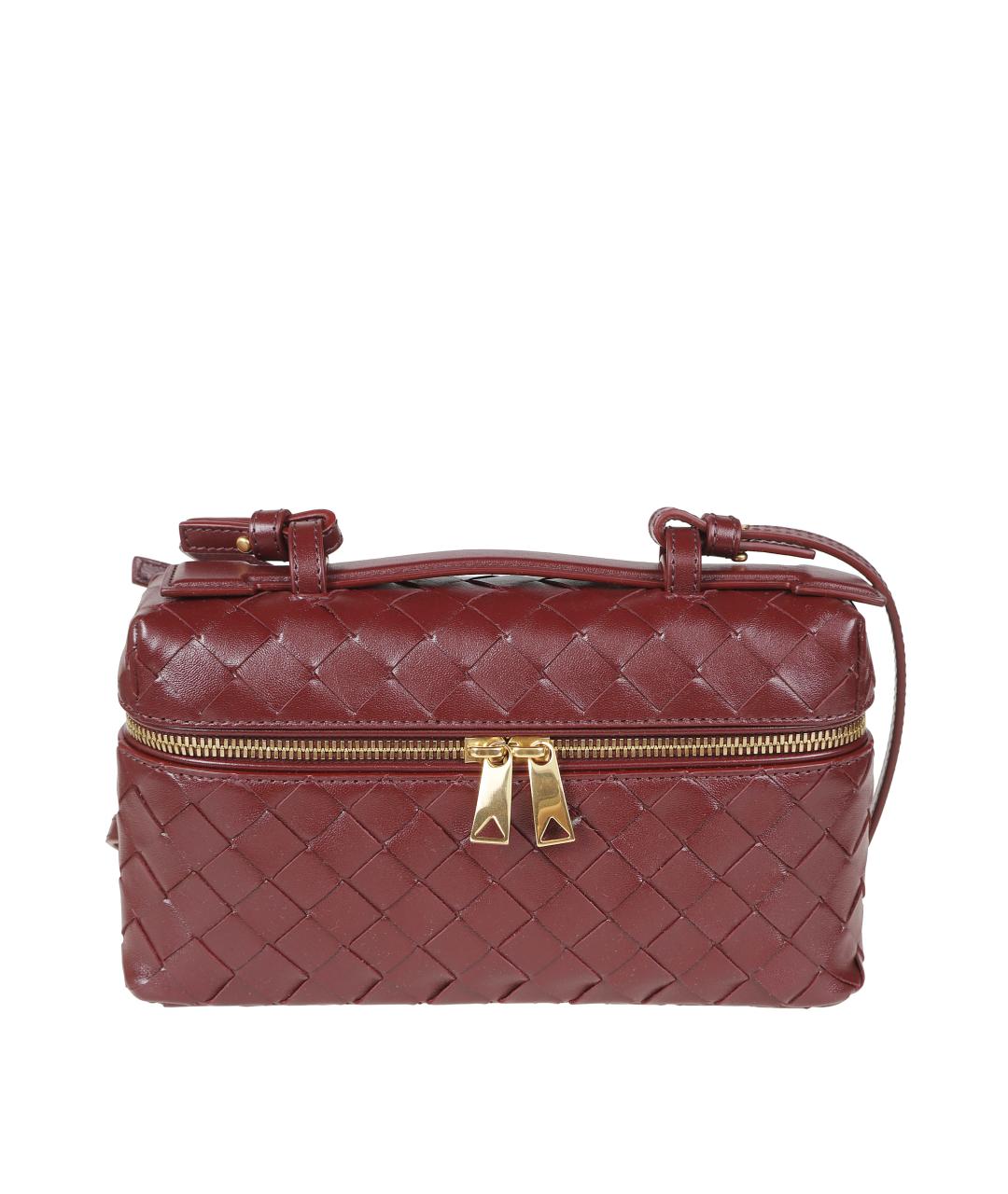 BOTTEGA VENETA Бордовая кожаная сумка через плечо, фото 1
