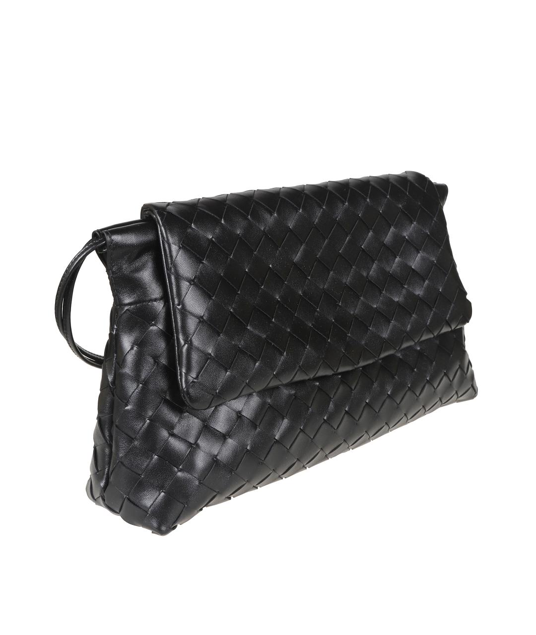 BOTTEGA VENETA Черная кожаная сумка через плечо, фото 3