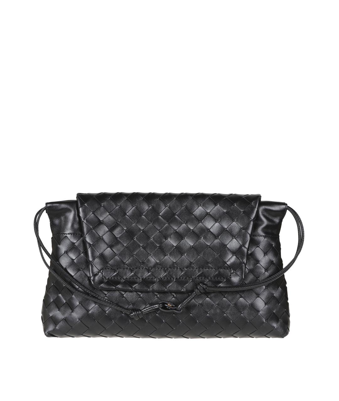 BOTTEGA VENETA Черная кожаная сумка через плечо, фото 2