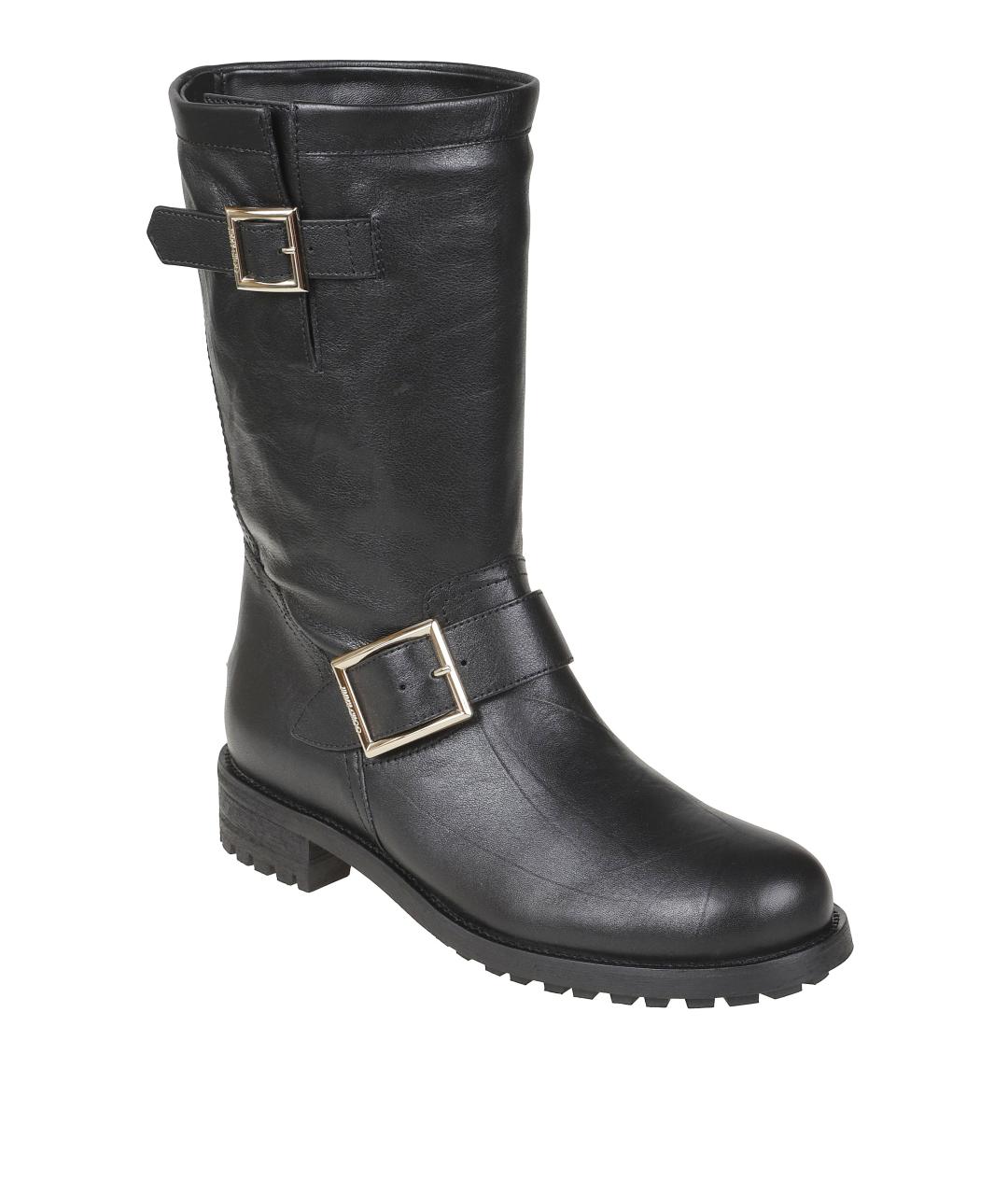 JIMMY CHOO Черные кожаные сапоги, фото 2