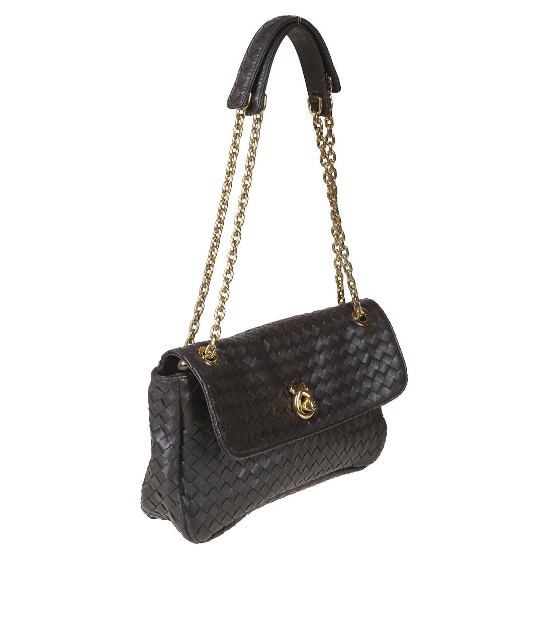 BOTTEGA VENETA Коричневая кожаная сумка через плечо, фото 3