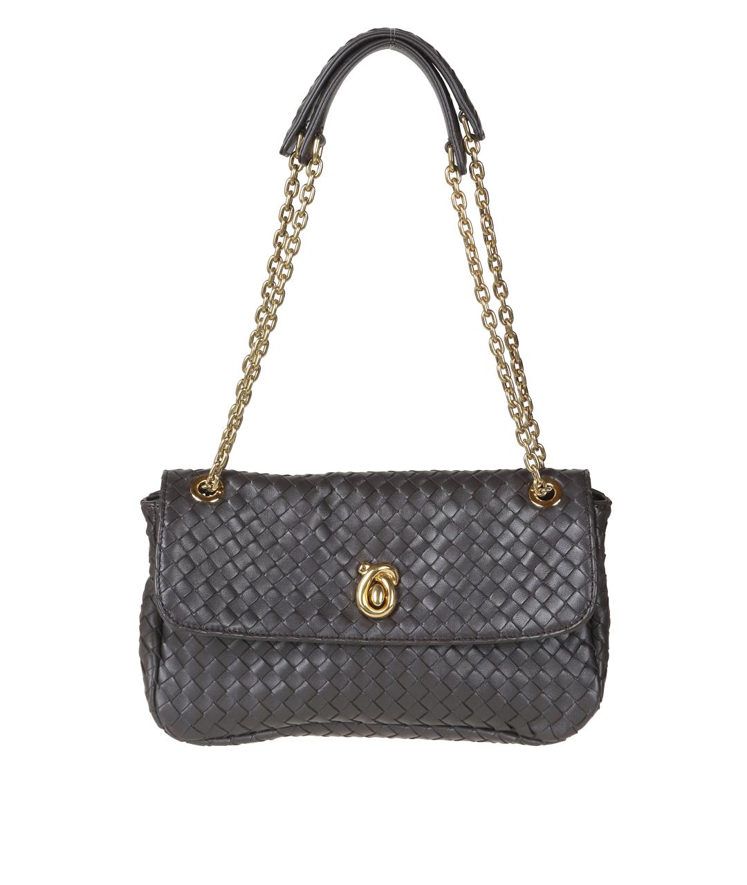 BOTTEGA VENETA Коричневая кожаная сумка через плечо, фото 1
