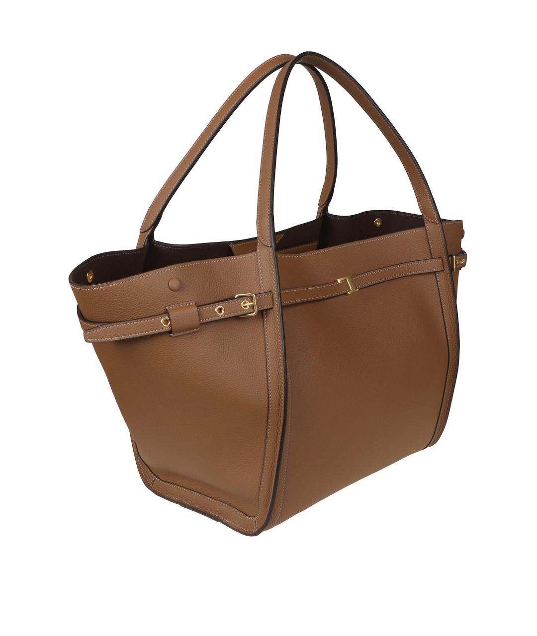 TOD'S Коричневая кожаная сумка тоут, фото 3