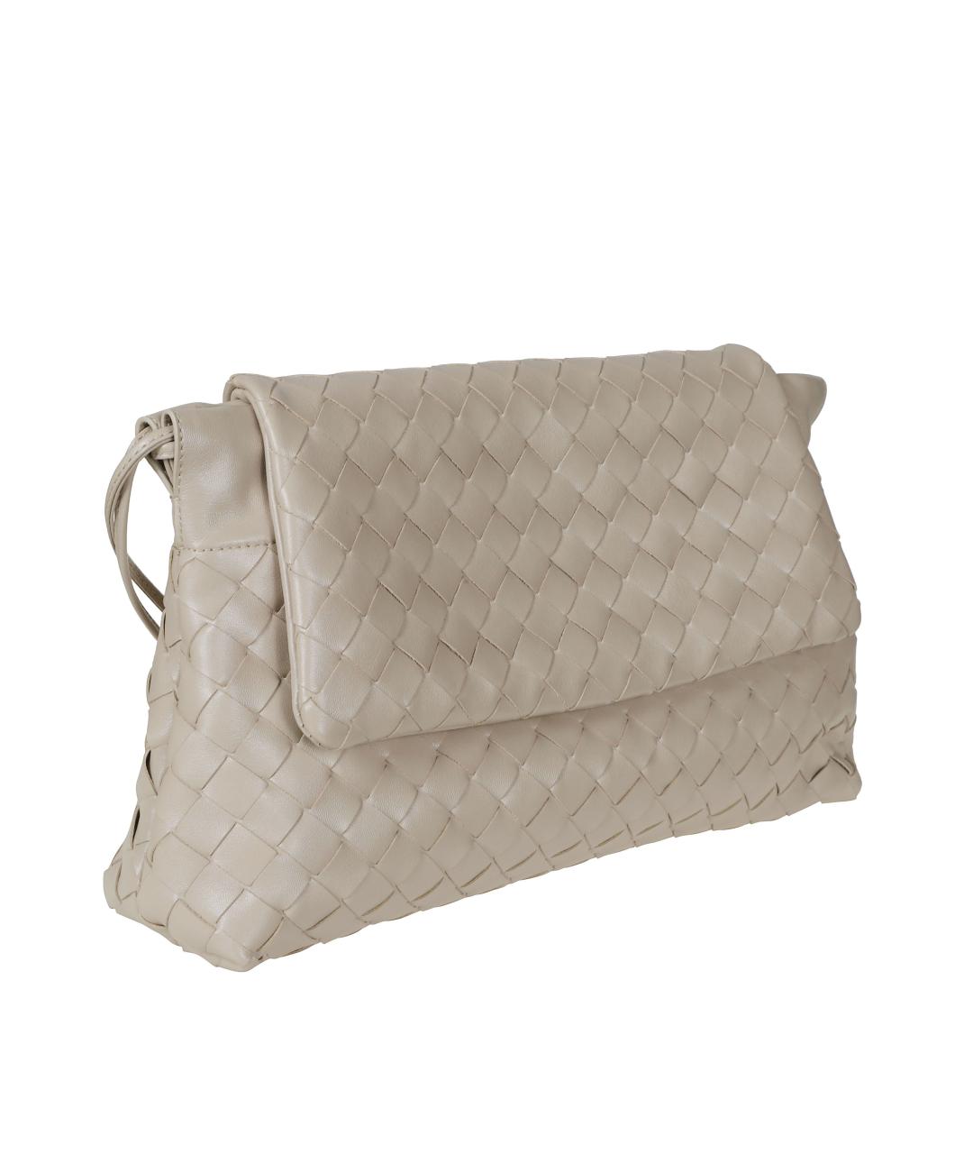 BOTTEGA VENETA Бежевая кожаная сумка через плечо, фото 3