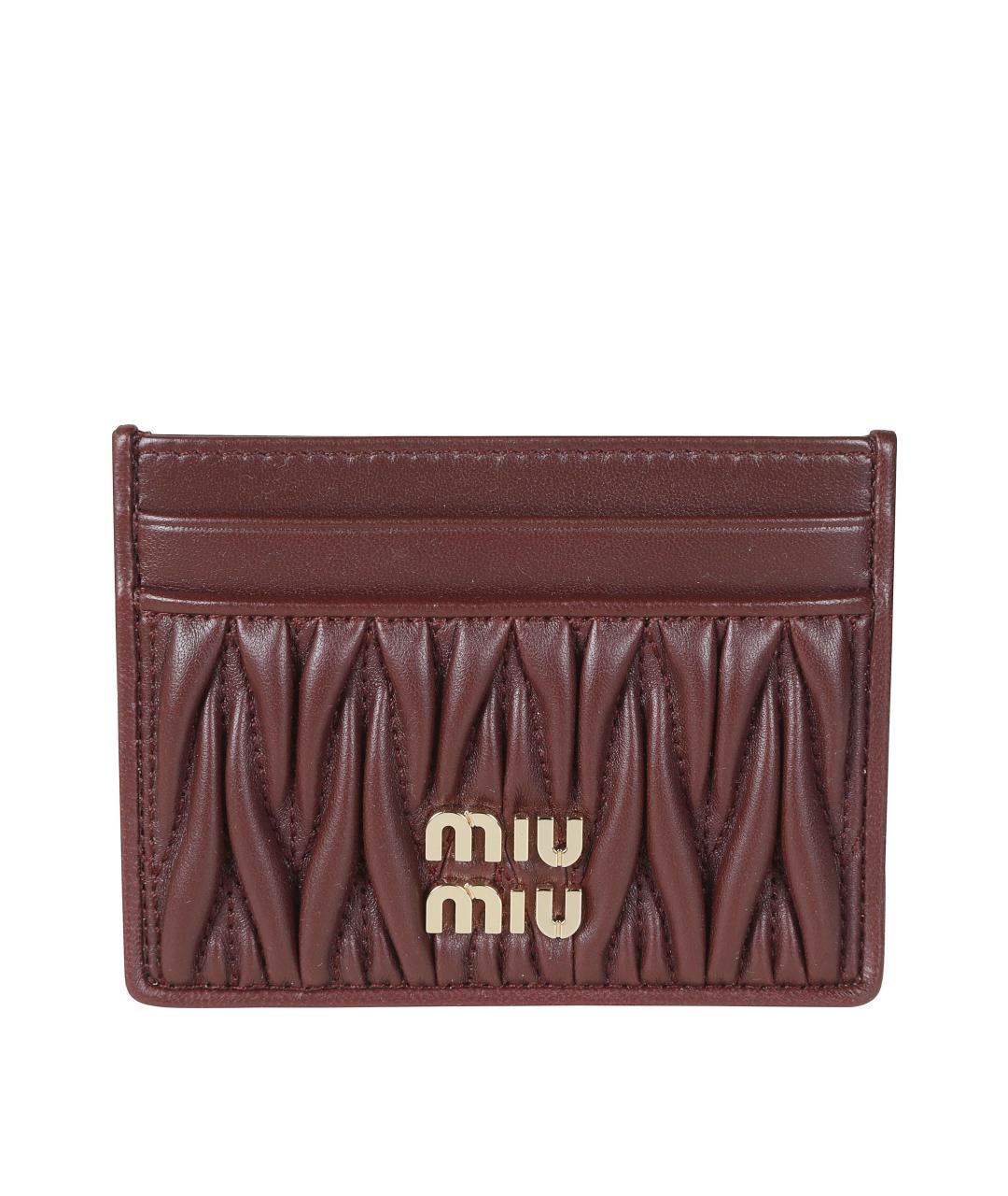 MIU MIU Бордовый кожаный кардхолдер, фото 1