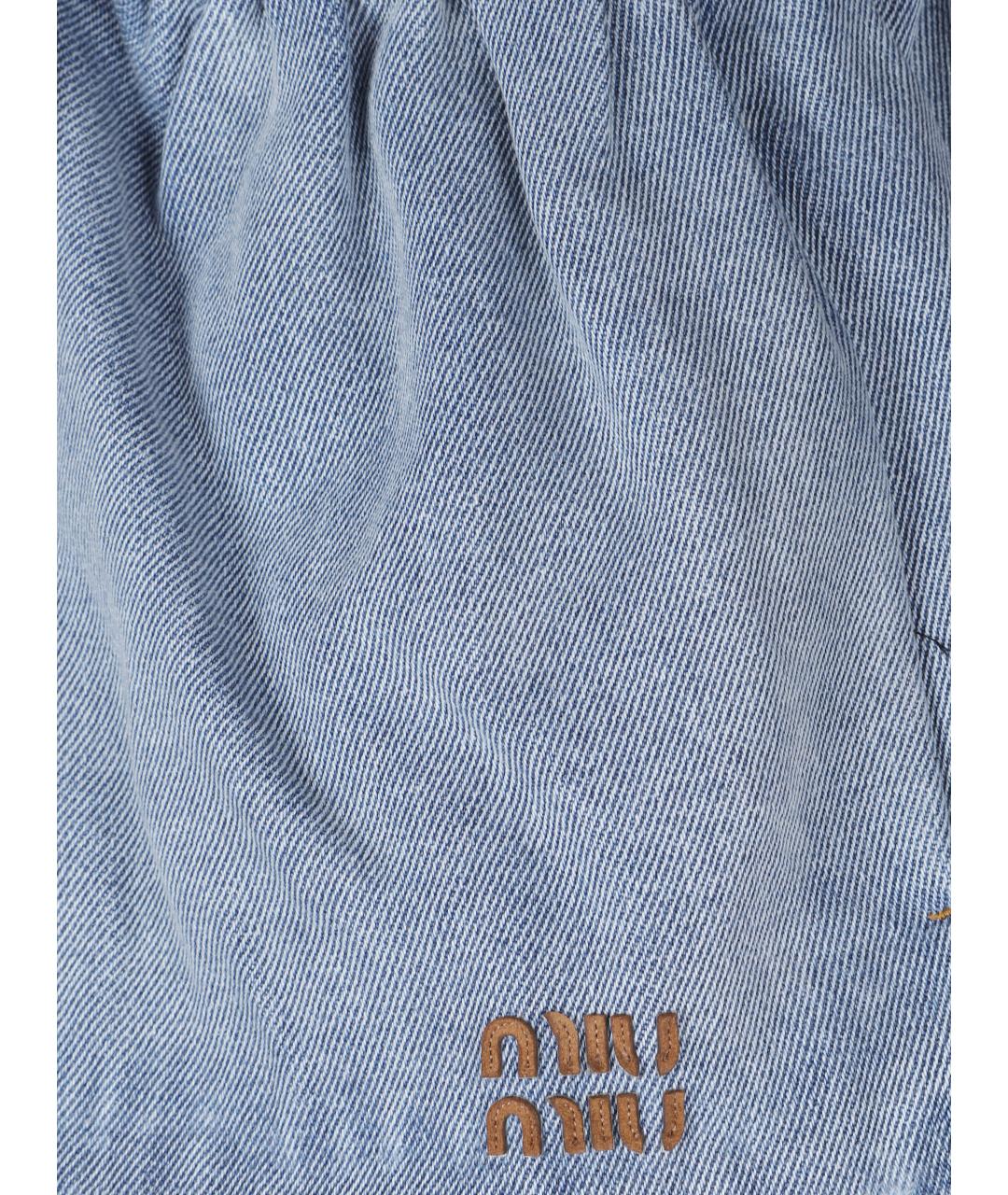 MIU MIU Голубая юбка мини, фото 2
