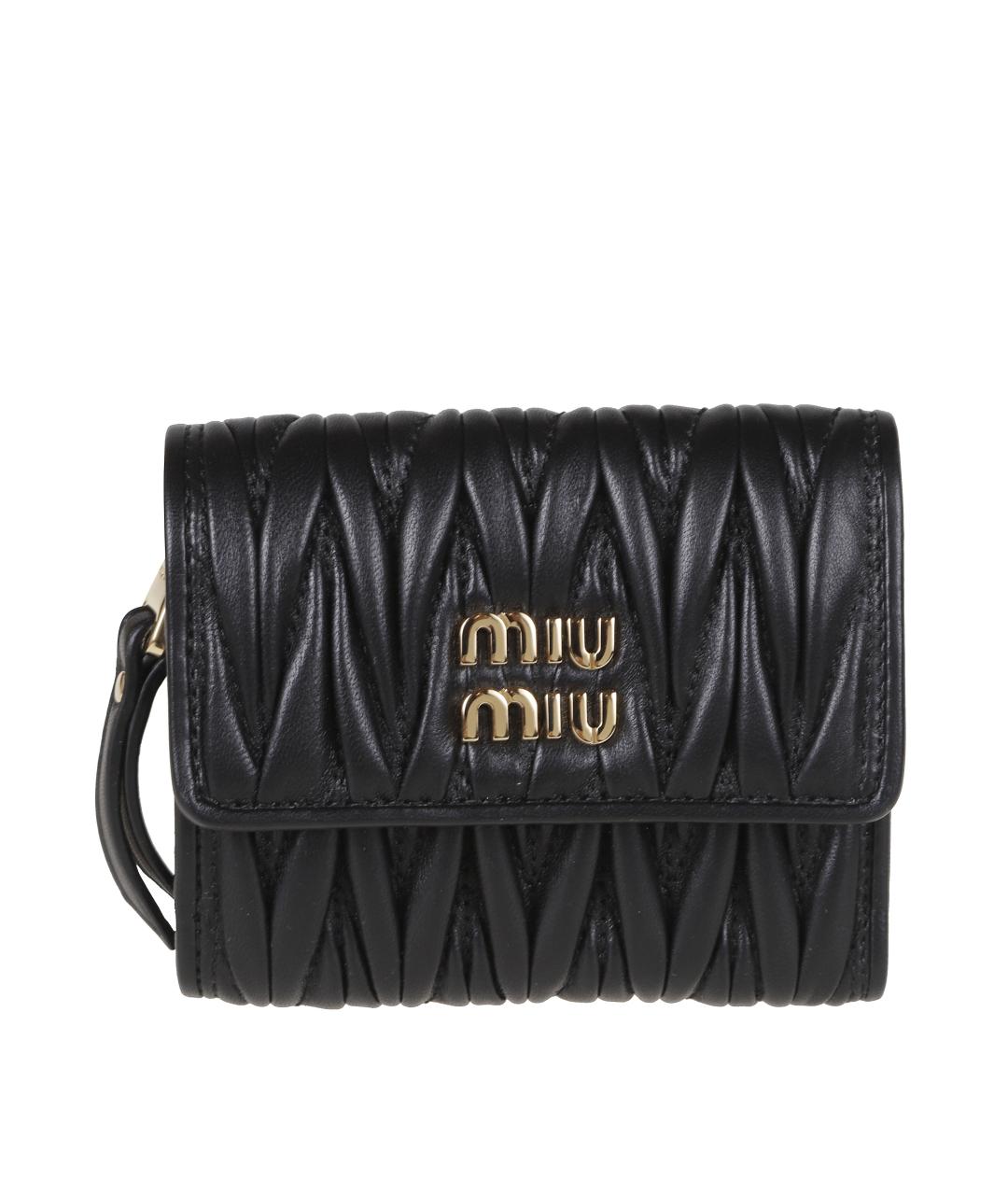 MIU MIU Черный кожаный кошелек, фото 1