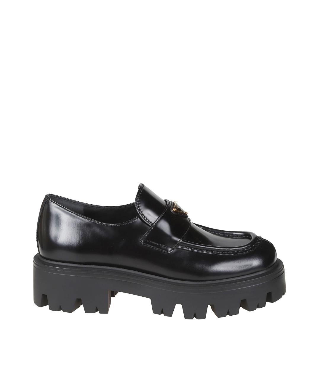 PRADA Черные кожаные лоферы, фото 1