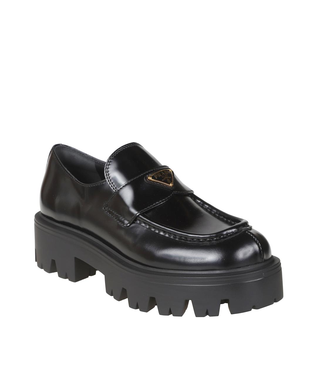 PRADA Черные кожаные лоферы, фото 2