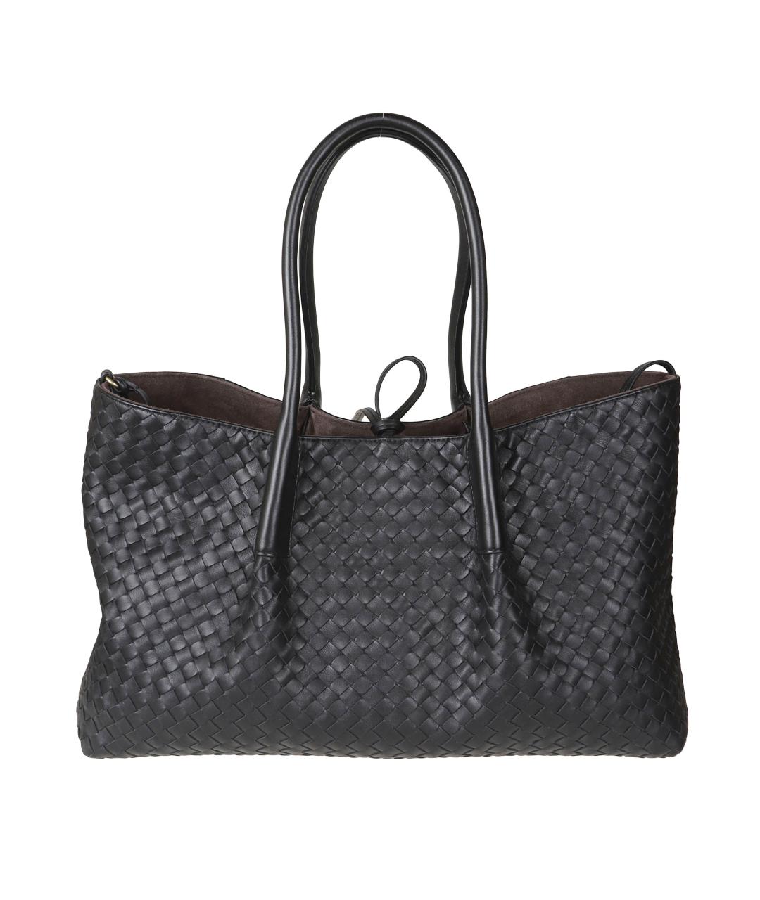 BOTTEGA VENETA Черная кожаная сумка тоут, фото 2