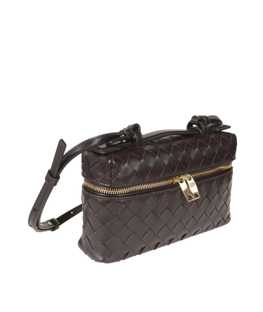 BOTTEGA VENETA Коричневая кожаная сумка через плечо, фото 4
