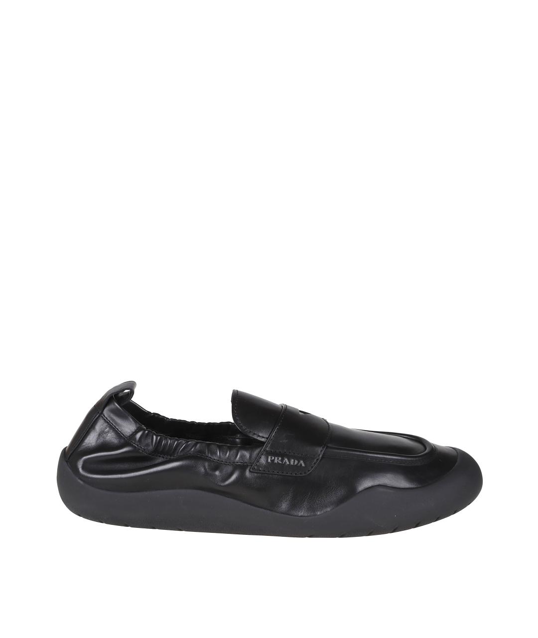 PRADA Черные кожаные лоферы, фото 1