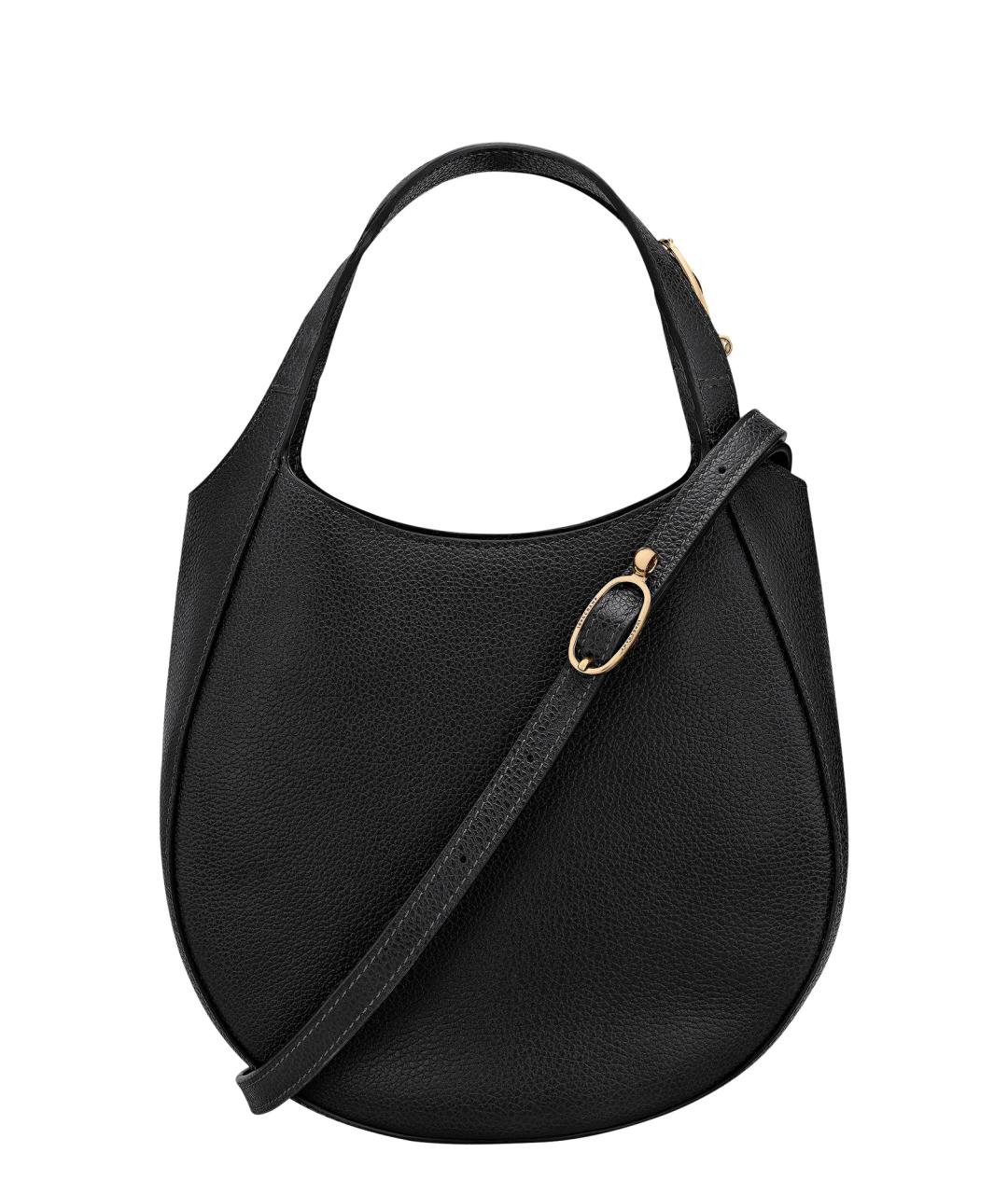 LONGCHAMP Черная кожаная сумка тоут, фото 2