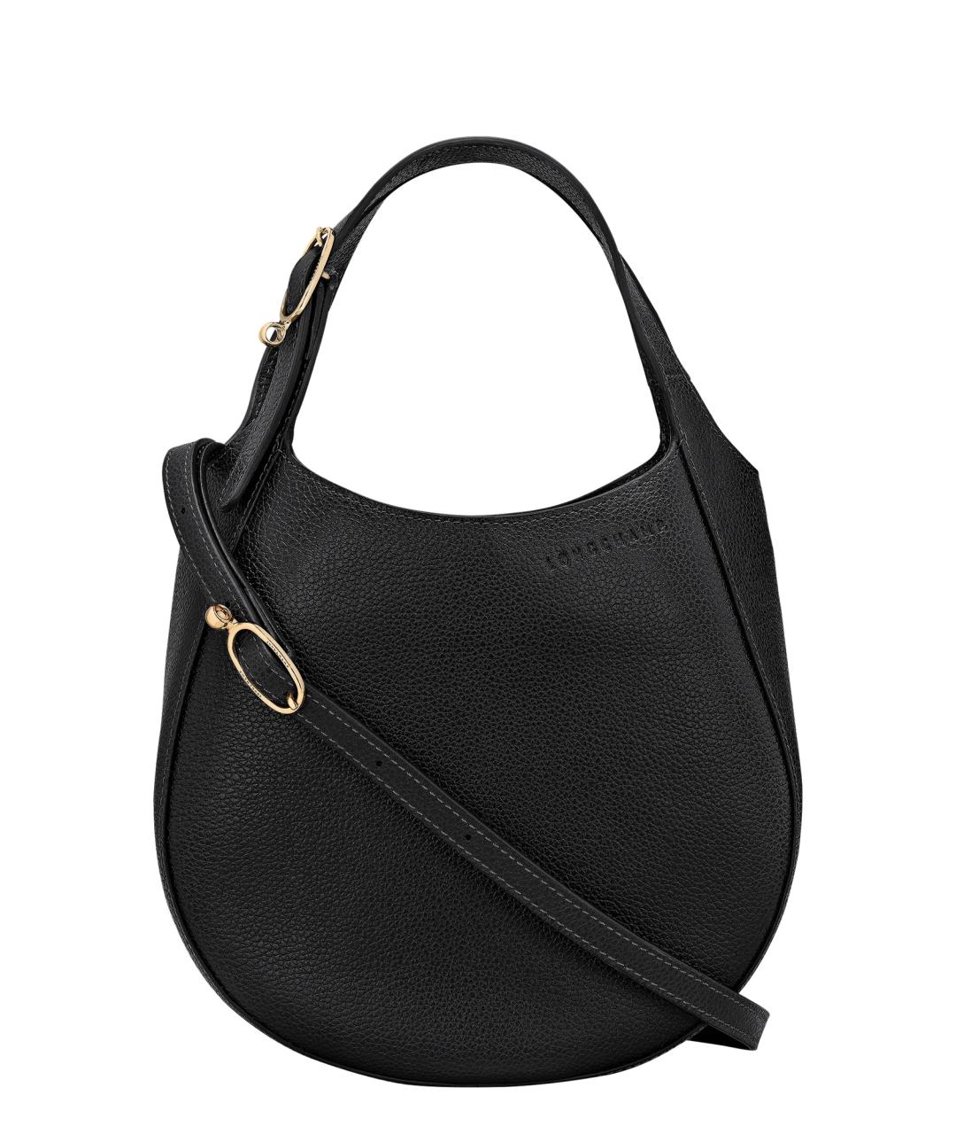 LONGCHAMP Черная кожаная сумка тоут, фото 1