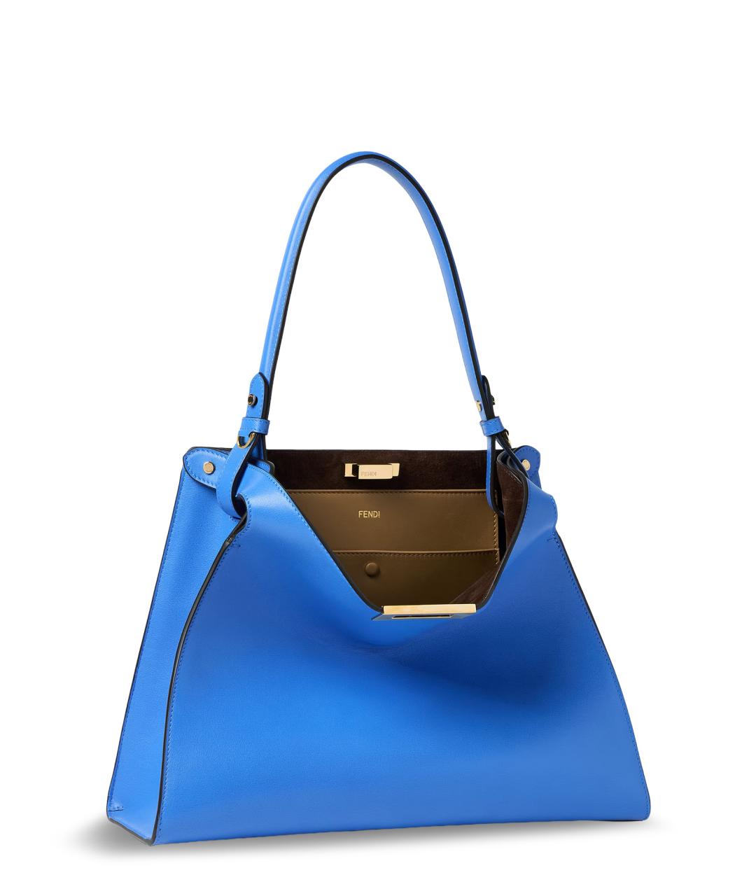FENDI Синяя кожаная сумка тоут, фото 3
