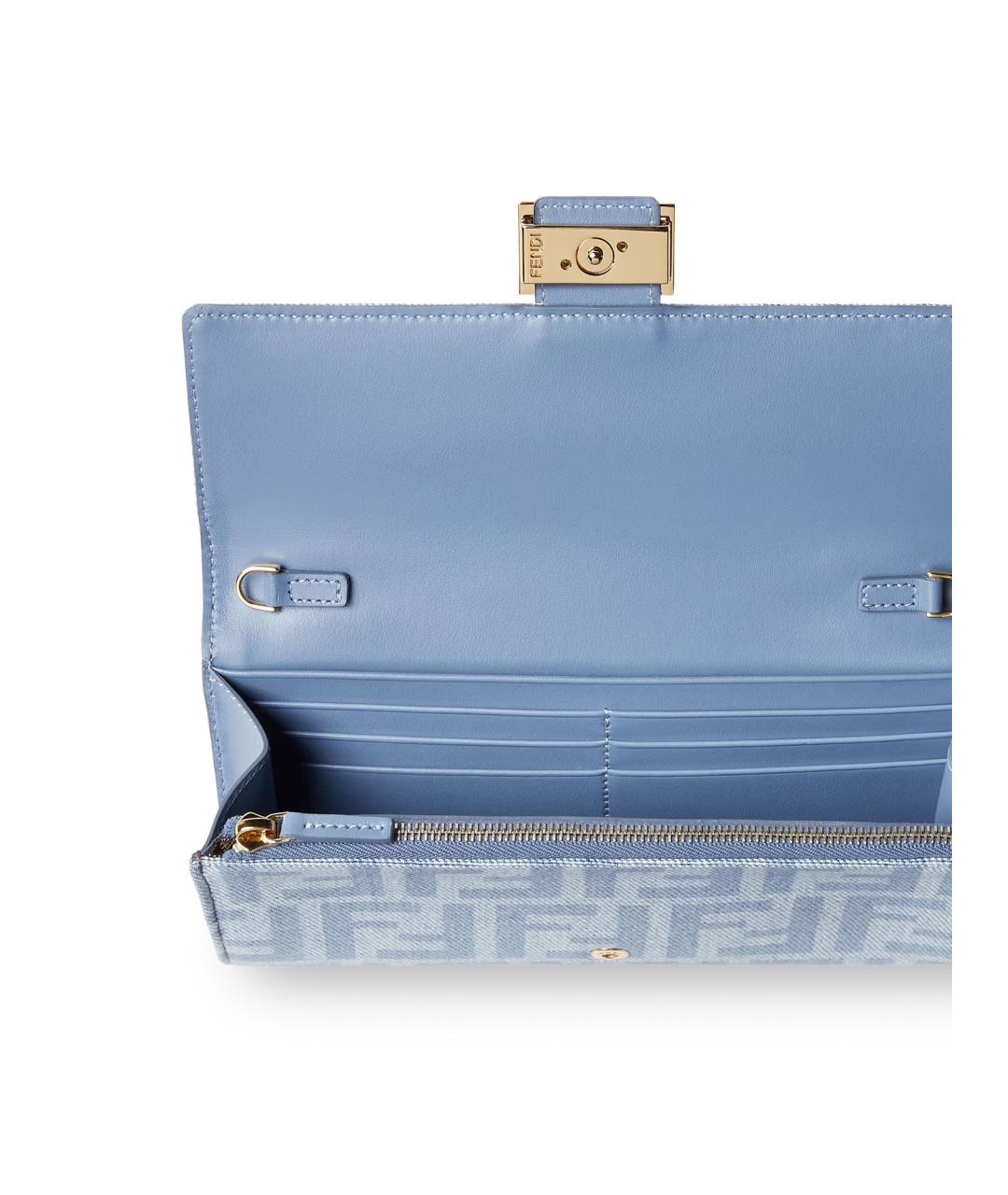 FENDI Голубая деним сумка через плечо, фото 4