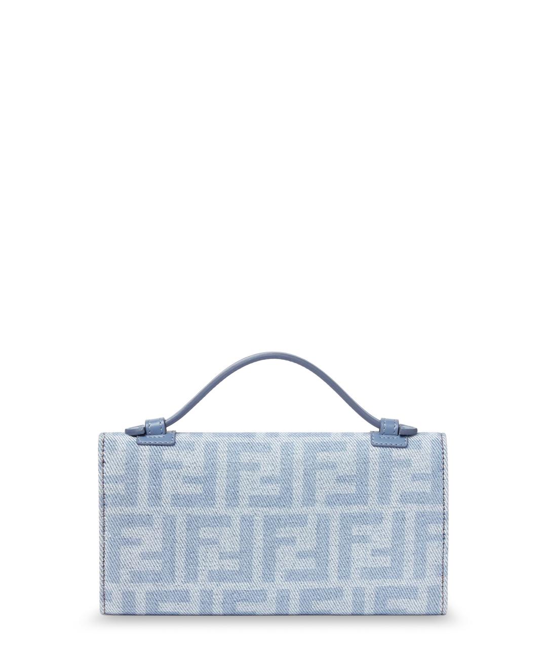 FENDI Голубая деним сумка через плечо, фото 2