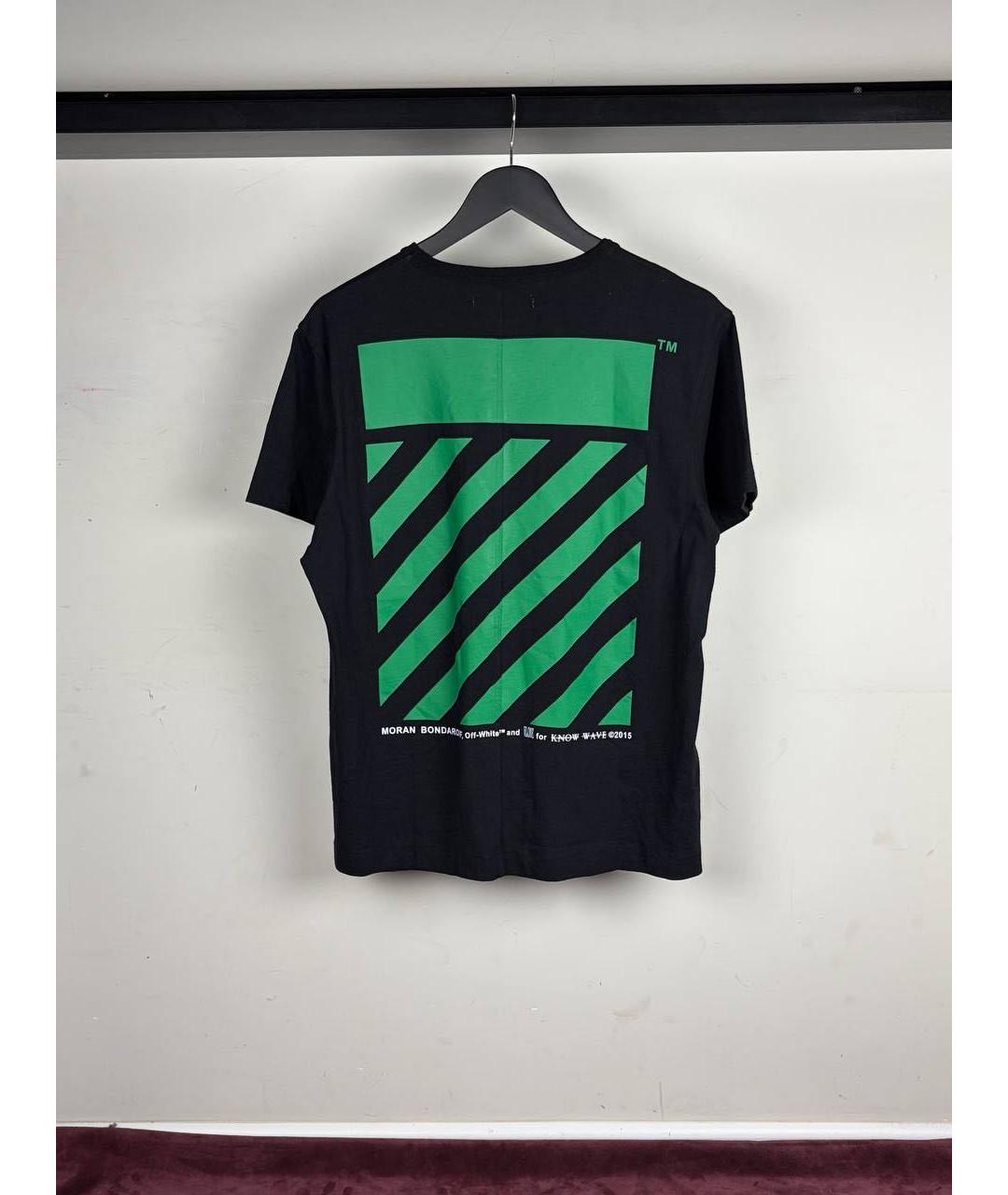 OFF-WHITE Черная хлопковая футболка, фото 2