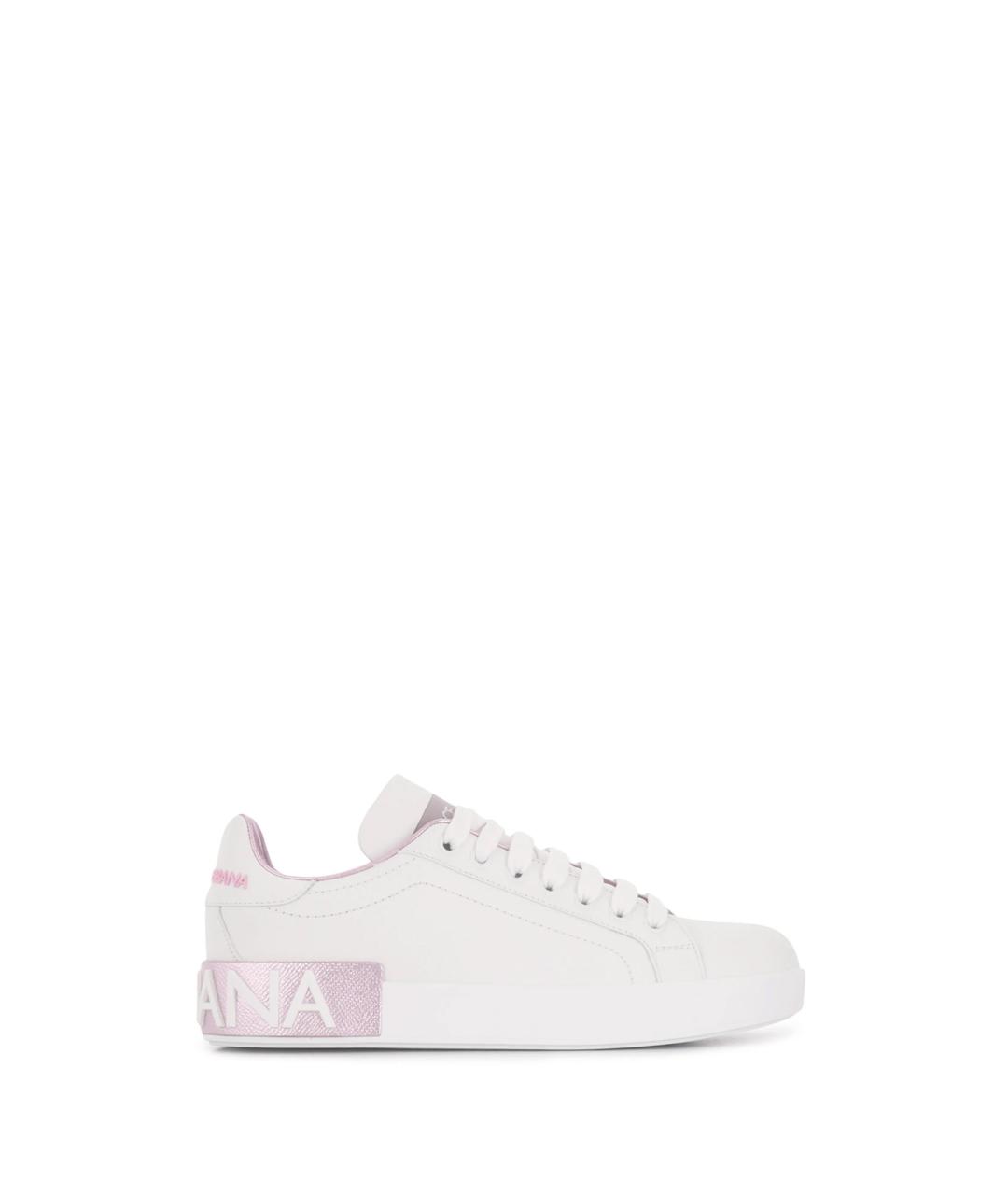DOLCE&GABBANA Белые кожаные кроссовки, фото 1