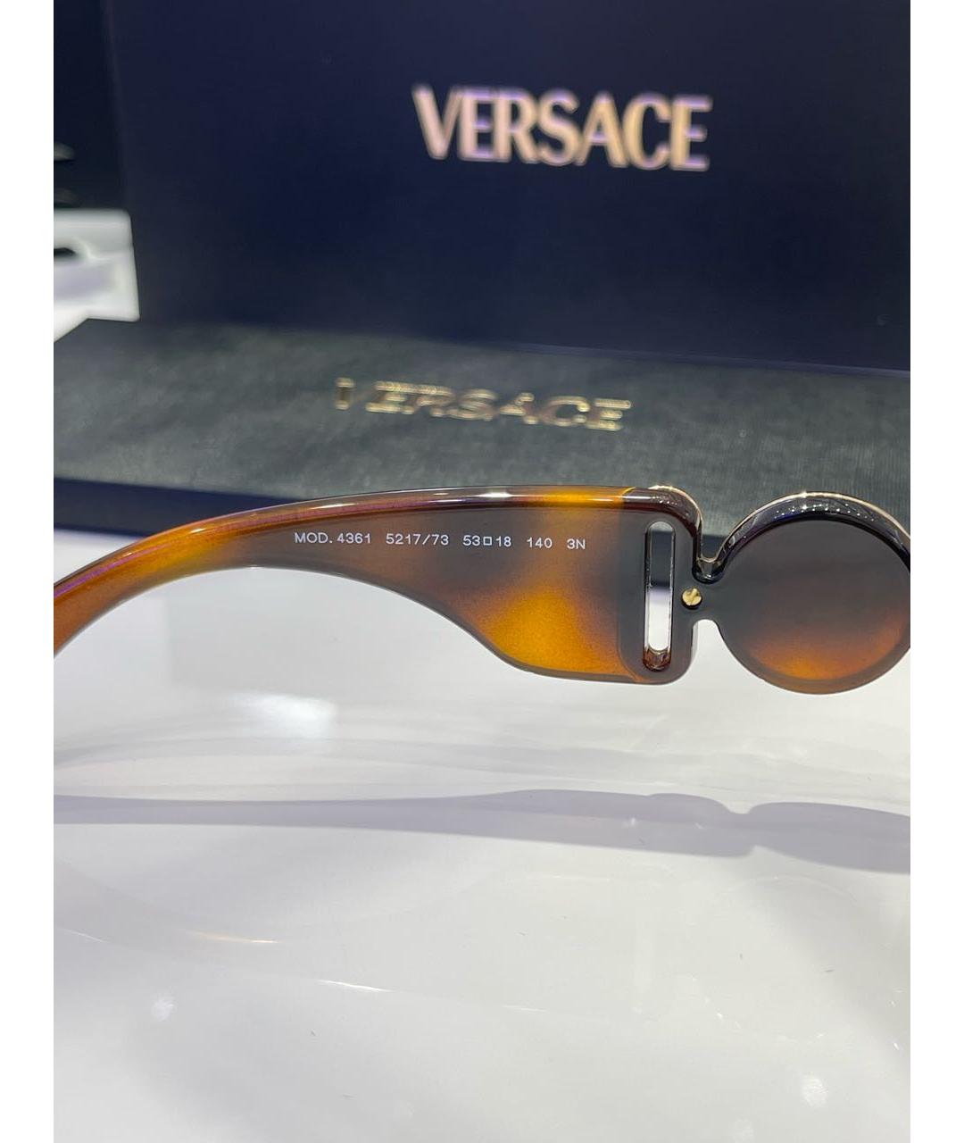 VERSACE Коричневые пластиковые солнцезащитные очки, фото 8