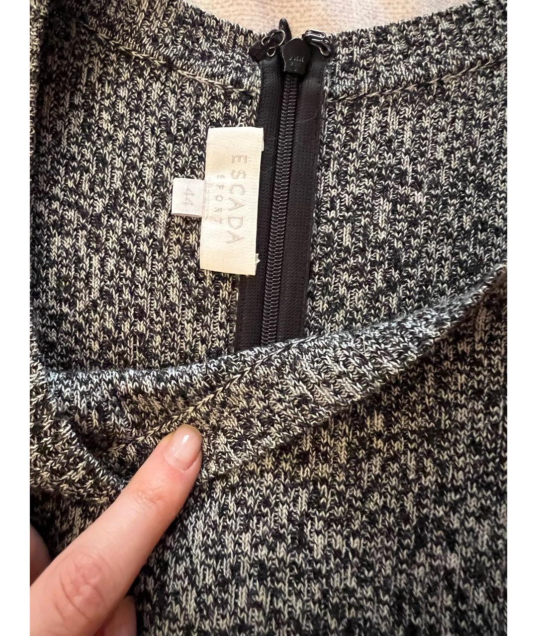 ESCADA Антрацитовое шерстяное повседневное платье, фото 3