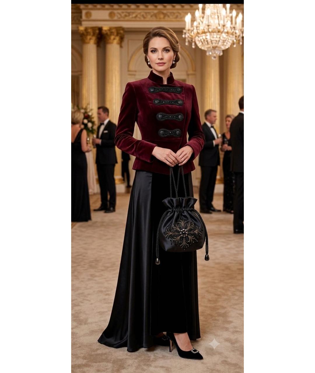 PIERRE BALMAIN Бордовый бархатный жакет/пиджак, фото 5