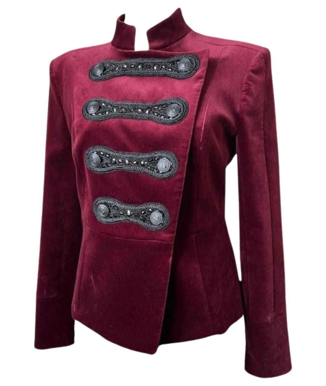 PIERRE BALMAIN Бордовый бархатный жакет/пиджак, фото 1