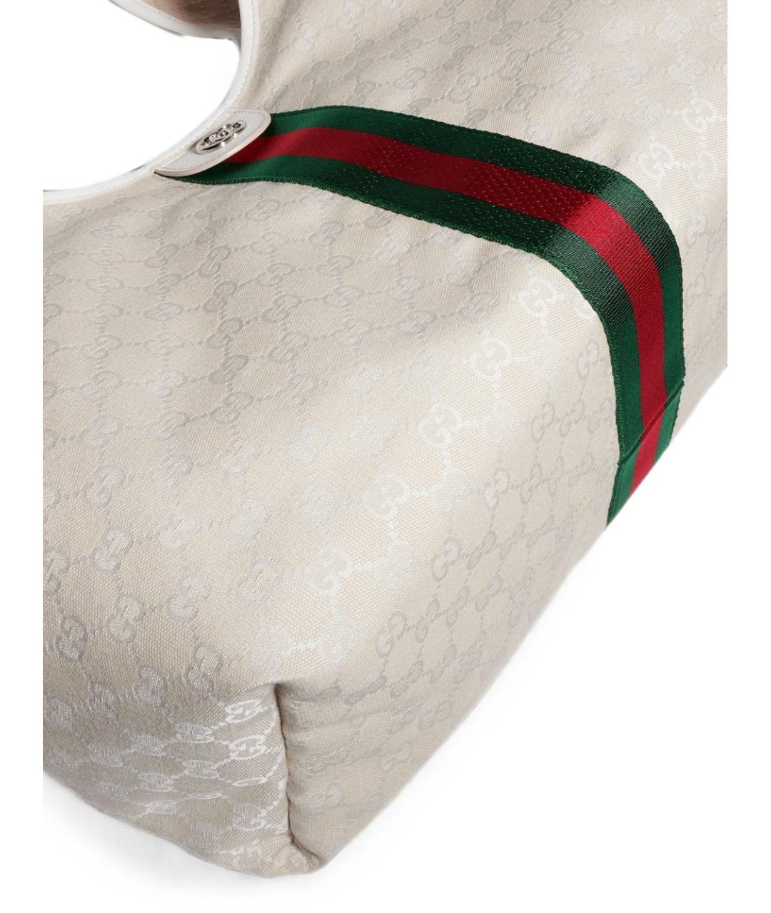 GUCCI Белая тканевая сумка тоут, фото 3